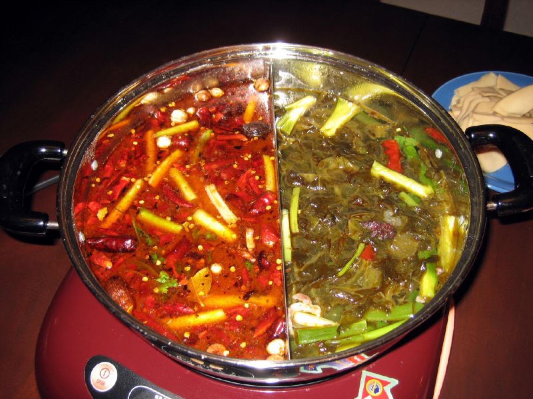 Chengdu hotpot with red spicy broth